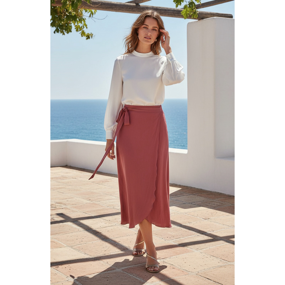 Halara Asymmetrical Wrap Skirt Size S Pink NWT